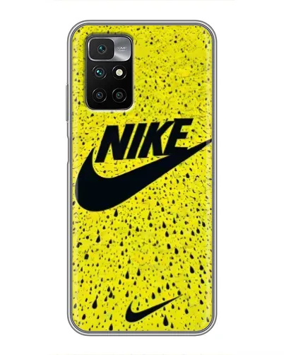 Чехол для Xiaomi Redmi 10 с картинкой «Желтый текстурный Nike»