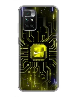 Чехол для Xiaomi Redmi 10 с картинкой «Nike — золотая искра» Чехол для Xiaomi Redmi 10 с картинкой «Nike — золотая искра»