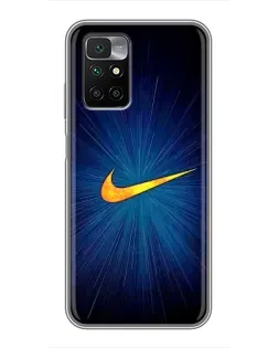 Чехол для Xiaomi Redmi 10 с картинкой «Синий пульс Nike» Чехол для Xiaomi Redmi 10 с картинкой «Синий пульс Nike»