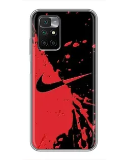 Чехол для Xiaomi Redmi 10 с картинкой «Красные брызги Nike» Чехол для Xiaomi Redmi 10 с картинкой «Красные брызги Nike»