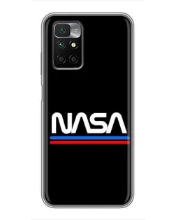 Чехол для Xiaomi Redmi 10 с картинкой «NASA — классика Red Blue» Чехол для Xiaomi Redmi 10 с картинкой «NASA — классика Red Blue»