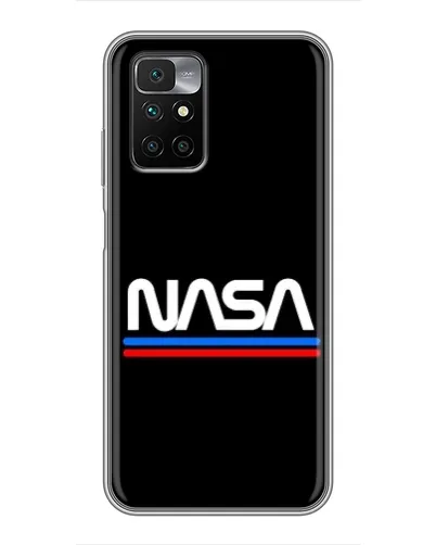 Чехол для Xiaomi Redmi 10 с картинкой «NASA — классика Red Blue»