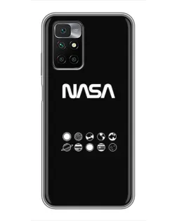Чехол для Xiaomi Redmi 10 с картинкой «NASA — технический принт» Чехол для Xiaomi Redmi 10 с картинкой «NASA — технический принт»