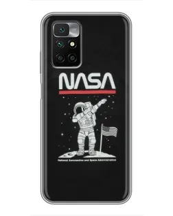 Чехол для Xiaomi Redmi 10 с картинкой «NASA — шагаем по Луне» Чехол для Xiaomi Redmi 10 с картинкой «NASA — шагаем по Луне»
