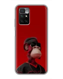 Чехол для Xiaomi Redmi 10 с картинкой «Bored Ape в красном» Чехол для Xiaomi Redmi 10 с картинкой «Bored Ape в красном»