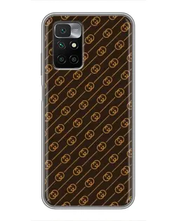 Чохол для Xiaomi Redmi 10 з картинкою «Gucci — золоті діагоналі» Чохол для Xiaomi Redmi 10 з картинкою «Gucci — золоті діагоналі»