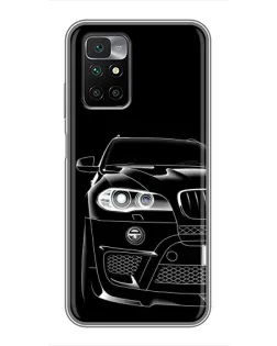 Чохол для Xiaomi Redmi 10 з картинкою «Темний силует BMW»