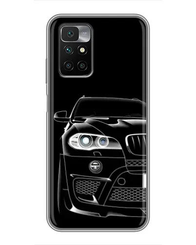 Чехол для Xiaomi Redmi 10 с картинкой «Темный силуэт BMW»