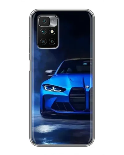 Чехол для Xiaomi Redmi 10 с картинкой «Голубая BMW M4»