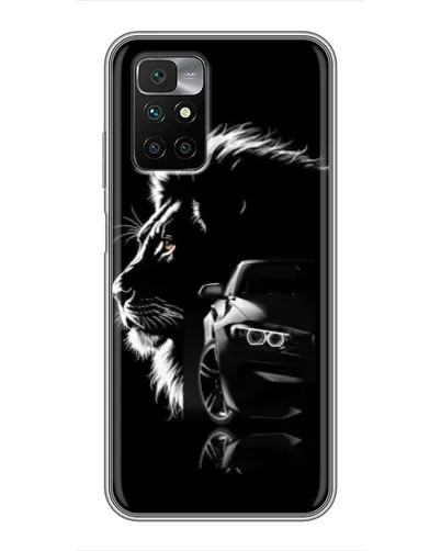 Чехол для Xiaomi Redmi 10 с картинкой «BMW и лев»