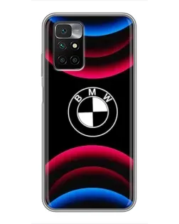 Чохол для Xiaomi Redmi 10 з картинкою «Логотип BMW та неонові дуги»