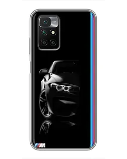 Чохол для Xiaomi Redmi 10 з картинкою «Силует BMW в темряві»