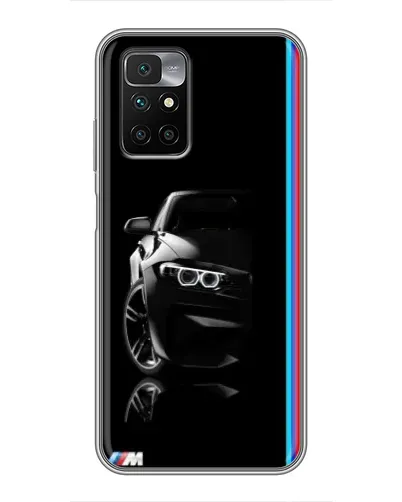 Чехол для Xiaomi Redmi 10 с картинкой «Силуэт BMW в темноте»