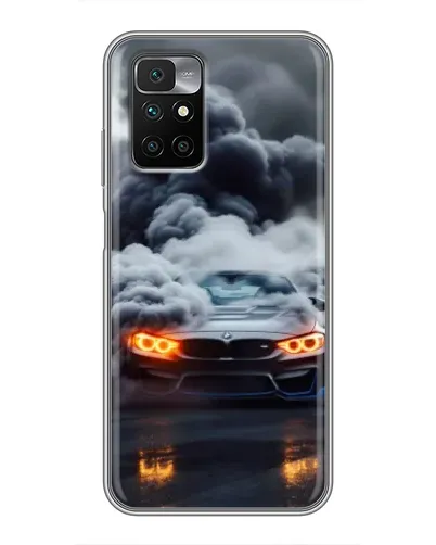 Чехол для Xiaomi Redmi 10 с картинкой «BMW в дыму»