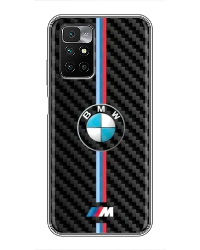 Чехол для Xiaomi Redmi 10 с картинкой «Эмблема BMW и карбон»