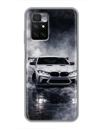 Чехол для Xiaomi Redmi 10 с картинкой «BMW сквозь туман»