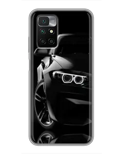 Чохол для Xiaomi Redmi 10 з картинкою «Чорна BMW — профіль»