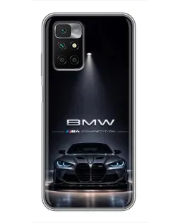 Чохол для Xiaomi Redmi 10 з картинкою «BMW крізь нічне місто»