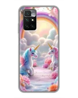 Чехол для Xiaomi Redmi 10 с картинкой «Радуга и единороги» Чехол для Xiaomi Redmi 10 с картинкой «Радуга и единороги»