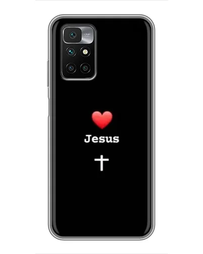 Чехол для Xiaomi Redmi 10 с картинкой «Сердце - Jesus»