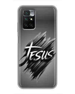 Чехол для Xiaomi Redmi 10 с картинкой «Надпись Jesus Graffiti»