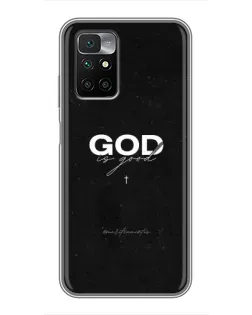 Чехол для Xiaomi Redmi 10 с картинкой «GOD — Бог над всем»