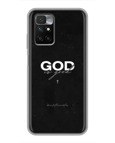 Чехол для Xiaomi Redmi 10 с картинкой «GOD — Бог над всем»
