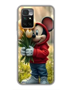 Чехол для Xiaomi Redmi 10 с картинкой «Микки с тюльпанами» Чехол для Xiaomi Redmi 10 с картинкой «Микки с тюльпанами»