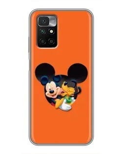 Чехол для Xiaomi Redmi 10 с картинкой «Сердце Микки Минни»