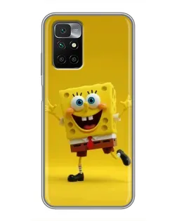 Чехол для Xiaomi Redmi 10 с картинкой «Позитивный Губка Боб»