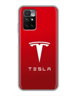 Чохол для Xiaomi Redmi 10 з картинкою «Tesla Red Classic»