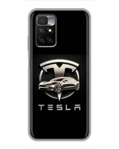 Чехол для Xiaomi Redmi 10 с картинкой «Tesla — серебристое авто» Чехол для Xiaomi Redmi 10 с картинкой «Tesla — серебристое авто»