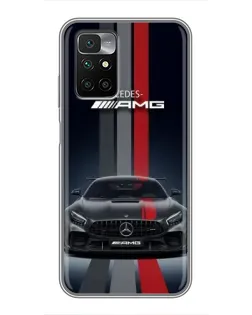 Чохол для Xiaomi Redmi 10 з картинкою «Mercedes — білий карбон»