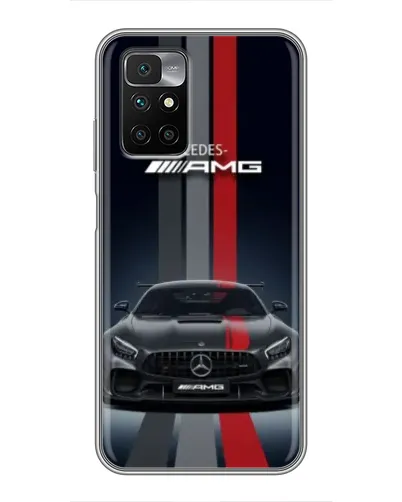 Чехол для Xiaomi Redmi 10 с картинкой «Mercedes — белый карбон»