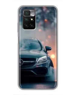 Чохол для Xiaomi Redmi 10 з картинкою «Mercedes — нічне місто»