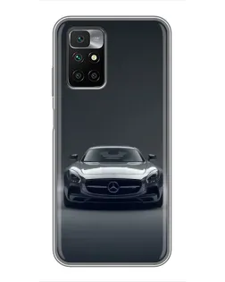Чехол для Xiaomi Redmi 10 с картинкой «Mercedes на черном»