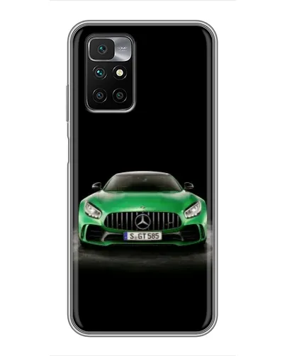 Чехол для Xiaomi Redmi 10 с картинкой «Mercedes — неоновый лого»