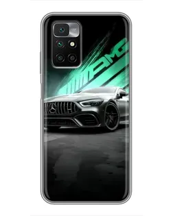 Чехол для Xiaomi Redmi 10 с картинкой «Темный Mercedes AMG»