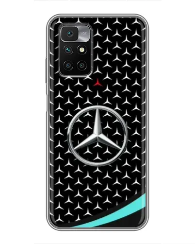 Чехол для Xiaomi Redmi 10 с картинкой «Mercedes — бирюзовый акцент»