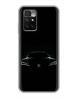 Чехол для Xiaomi Redmi 10 с картинкой «Mercedes — силуэт авто» Чехол для Xiaomi Redmi 10 с картинкой «Mercedes — силуэт авто»