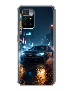 Чохол для Xiaomi Redmi 10 з картинкою «Нічне місто та Audi» Чохол для Xiaomi Redmi 10 з картинкою «Нічне місто та Audi»