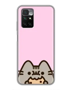 Чохол для Xiaomi Redmi 10 з картинкою «Pusheen та печиво»