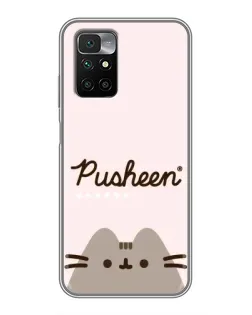 Чохол для Xiaomi Redmi 10 з картинкою «Pusheen логотип»
