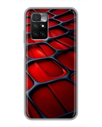 Чехол для Xiaomi Redmi 10 с картинкой «Красная глянцевая сетка»