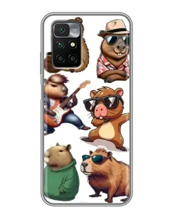 Чехол для Xiaomi Redmi 10 с картинкой «Крутые капибары музыканты»
