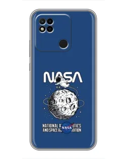 Чехол для Xiaomi Redmi 10A с картинкой «NASA — лунная миссия» Чехол для Xiaomi Redmi 10A с картинкой «NASA — лунная миссия»