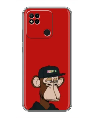 Чехол для Xiaomi Redmi 10A с картинкой «Bored Ape — красный фон»