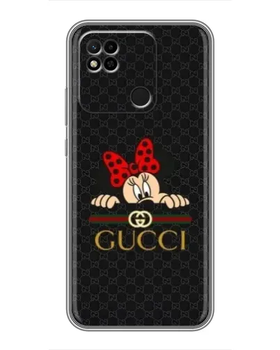Чехол для Xiaomi Redmi 10A с картинкой «Минни Маус Gucci — черный»