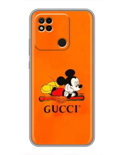 Чехол для Xiaomi Redmi 10A с картинкой «Микки Маус Gucci — оранж» Чехол для Xiaomi Redmi 10A с картинкой «Микки Маус Gucci — оранж»