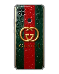 Чохол для Xiaomi Redmi 10A з картинкою «Gucci — фірмова смуга та золото»